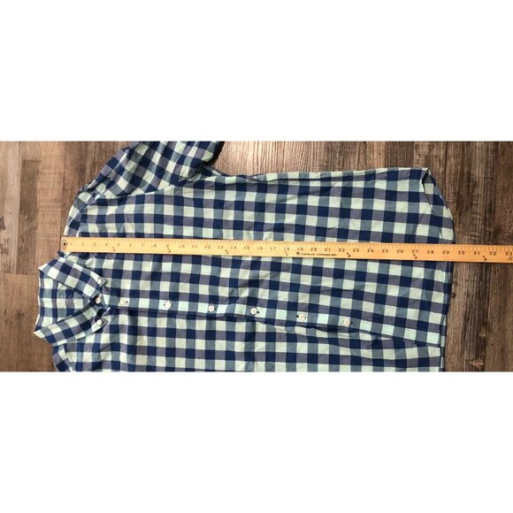 J Crew Large Slim Fit Blue Plaid Mens Large Button Down Lightweight Shirt - Picture 4 of 4